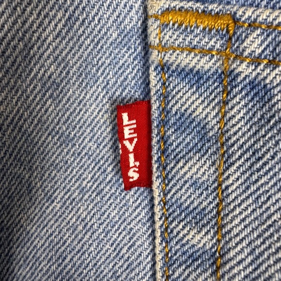Levis 501 Big E 90s Denim Button Fly Jeans Mens 33x32 Distressed Light Wash - Picture 9 of 12